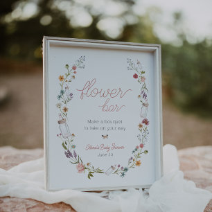 Poster Bébé en Fleur de Fleur Bar Bouquet
