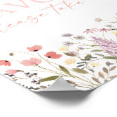 Poster Bébé en fleur Fleur sauvage Baby shower Favoriser  (Coin)