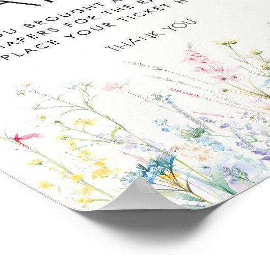 Poster Bébé en fleur Fleur sauvage Déchets Signe de cheva (Coin)