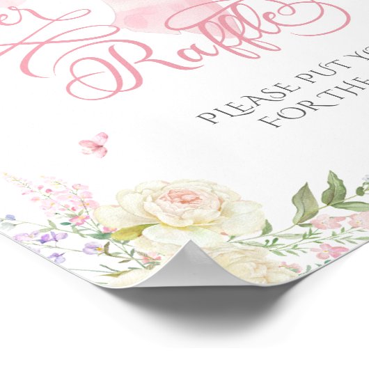 Poster Bébé en fleur Pink Bow Fleur de couches Raffle (Coin)