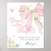 Poster Bébé en fleur Pink Bow Fleur de couches Raffle (Devant)