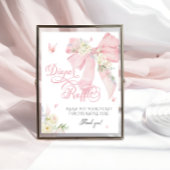 Poster Bébé en fleur Pink Bow Fleur de couches Raffle