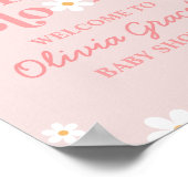 Poster Bébé en Fleur rose pâle Douche Bienvenue (Coin)