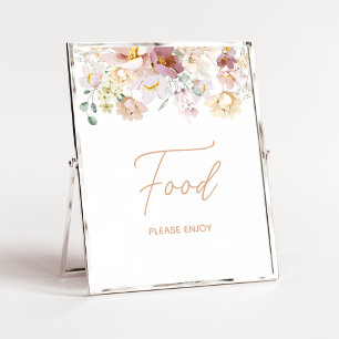 Poster Bébé en fleurs Baby shower Alimentation