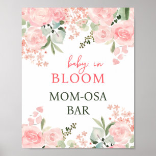 Poster Bébé en fleurs Baby shower floral Mimosa Party Sig