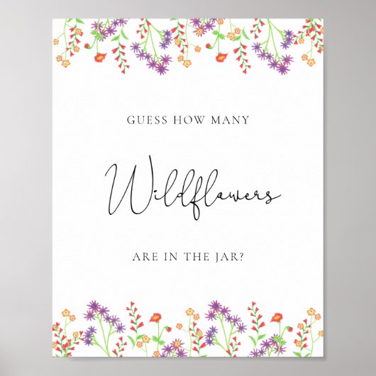 Poster Bébé en fleurs, devine combien de fleurs sauvages (Devant)