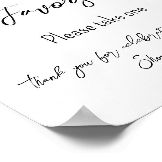 Poster Bébé en fleurs Rose rose Baby shower Faveurs (Coin)