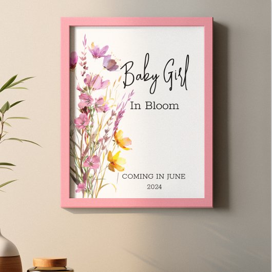 Poster Bébé en fleurs Shower Fleur Sauvage 