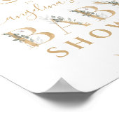 Poster Bébé en fleurs Verdure & Baby shower Or accueil (Coin)