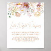 Poster Bébé en floraison Florals couche tard dans la nuit (Devant)