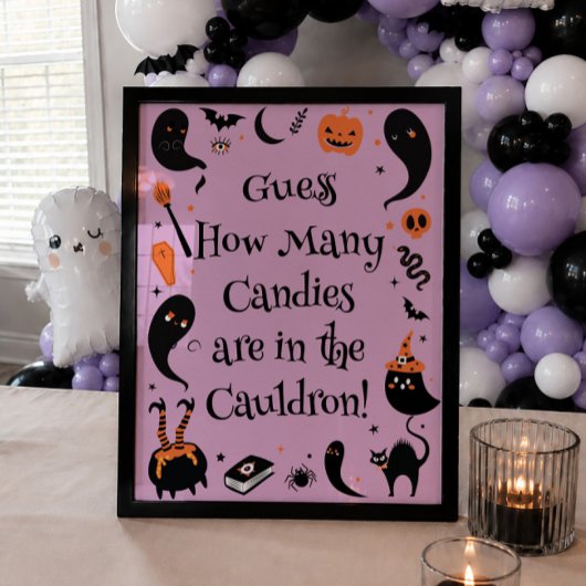 Poster Bébé en route pour Halloween Bébé Shower Devinez c