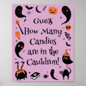 Poster Bébé en route pour Halloween Bébé Shower Devinez c (Devant)