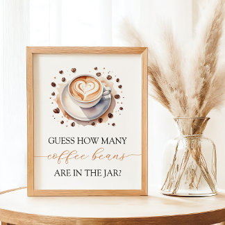 Poster Bébé est en train de brasser café Bean Guesser Jeu