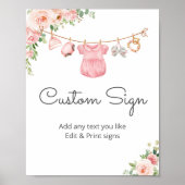 Poster Bébé fille en vêtements sur mesure signe (Devant)