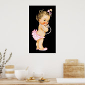 Poster Bébé Fille rose Rouffle Pantalon Baby shower perle (Cuisine)