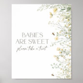Poster Bébé Fleur sauvage Baby shower d'abeilles sont dou (Devant)