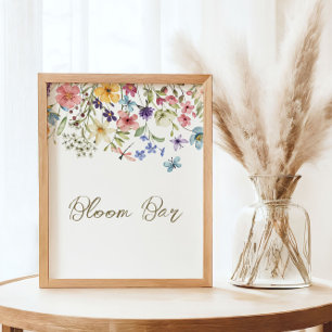 Poster Bébé Fleur Sauvage en Fleur Baby Shower Bar à Fleu