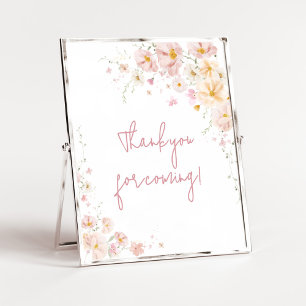 Poster Bébé Fleur Sauvage en Fleur Merci d'être venu