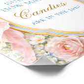 Poster Bébé floral à ruban rose devine combien de bonbons (Coin)