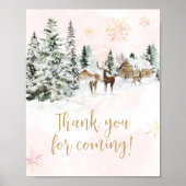 Poster Bébé froid dehors fille Merci d'hiver pour venir (Devant)