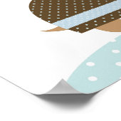 Poster Bébé garçon chouette tortue art de nurserie (Coin)