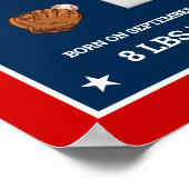 Poster Bébé garçon joueur de baseball mignon statistiques (Coin)