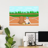 Poster Bébé garçon mignon en casquette de baseball à côté (Bureau à domicile)