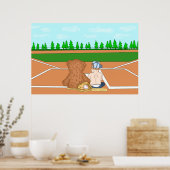 Poster Bébé garçon mignon en casquette de baseball à côté (Cuisine)