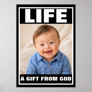 Poster Bébé garçon syndrome de Down souriant pro-vie Cade