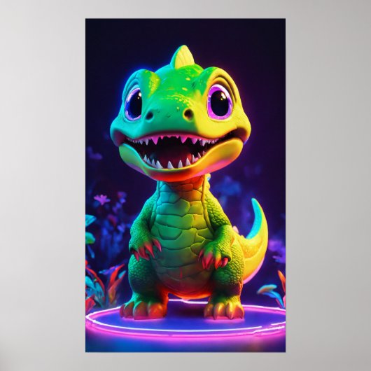 Poster Bébé gorille attachant posant avec un sourire mign (Devant)