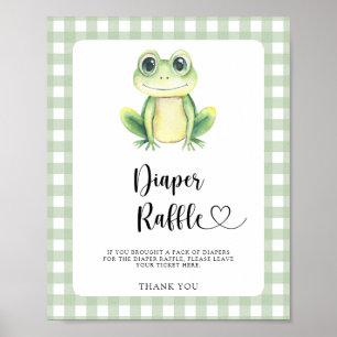 Poster bébé grenouille mignonne shower - tombola de couch