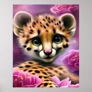 Poster Bébé Guépard aux Yeux Rêveurs