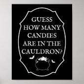 Poster Bébé Halloween Noir Baby Shower Devinez Combien de (Devant)