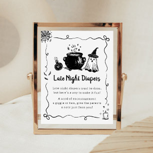 Poster Bébé Halloween prépare les couches de nuit Signe