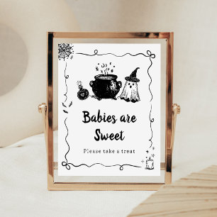 Poster Bébé Halloween se prépare Bébés sont doux Signe