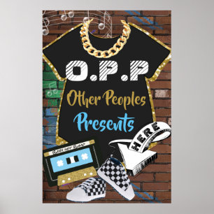 Poster Bébé Hip Hop O.P.P {Bleu Or} 24"x36" Grand format