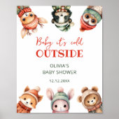 Poster Bébé Il fait froid à l'extérieur du Baby shower bo (Devant)