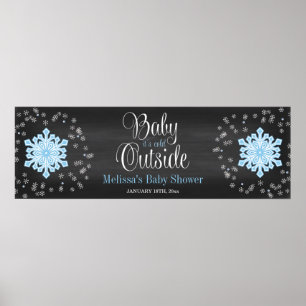 Poster Bébé Il fait froid dehors Baby shower de flocons d