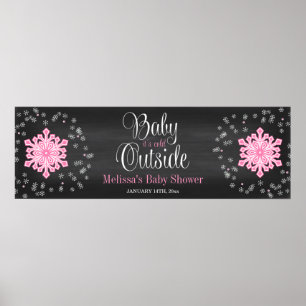Poster Bébé Il fait froid dehors Baby shower de flocons d