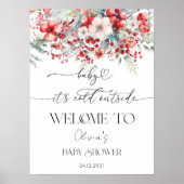 Poster Bébé il fait froid dehors Baby shower d'hiver Bien (Devant)