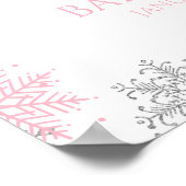 Poster Bébé Il fait froid dehors Baby shower rose argent (Coin)