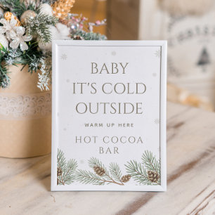 Poster Bébé Il fait froid dehors Bar à cacao chaud