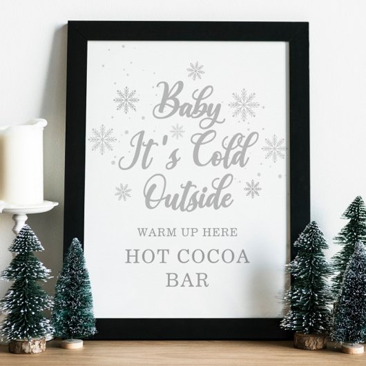 Poster Bébé il fait froid dehors Bar Chocolat Chaud