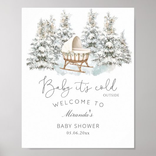 Poster Bébé il fait froid dehors Bienvenue (Devant)