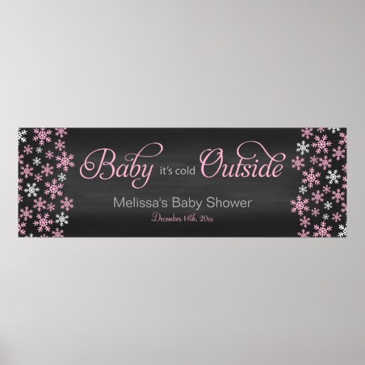 Poster Bébé Il fait froid dehors Chalkboard Baby shower r (Devant)