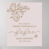 Poster Bébé, Invitation d'abeilles, Baby shower à thème d (Devant)