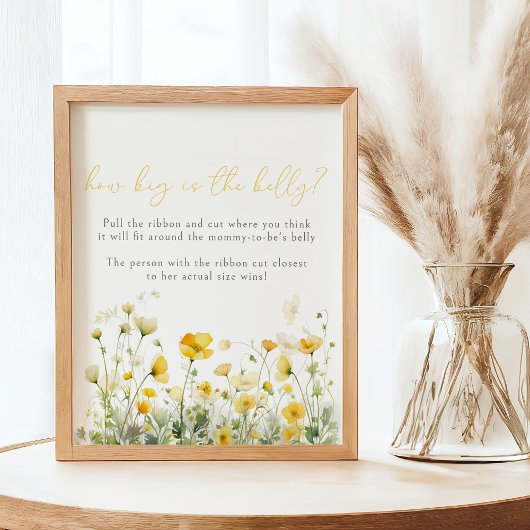 Poster Bébé Jaune En Fleur Fleur sauvage Taille du ventre