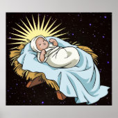 Poster bébé jésus dans la mangeoire (Devant)