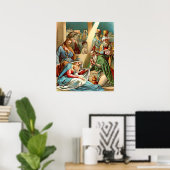 Poster Bébé Jésus et les sages priant (Bureau à domicile)