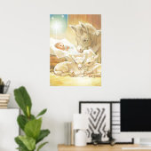 Poster Bébé Jésus Nativité avec agneaux et âne (Bureau à domicile)